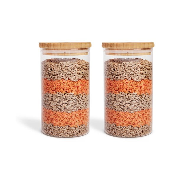 Steklene posode za shranjevanje v kompletu 2 ks živil – Bonami Essentials