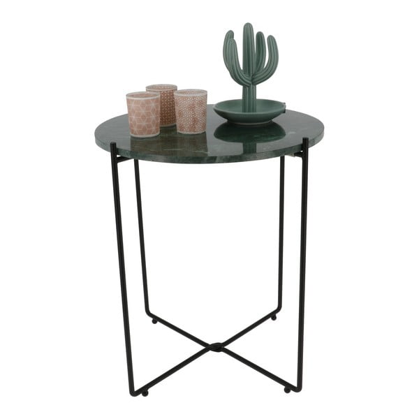 Temno zelena miza za shranjevanje z marmornatim vrhom Compactor Agneta