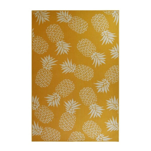Rumena zunanja preproga Preproga Pineapple, 133 x 190 cm