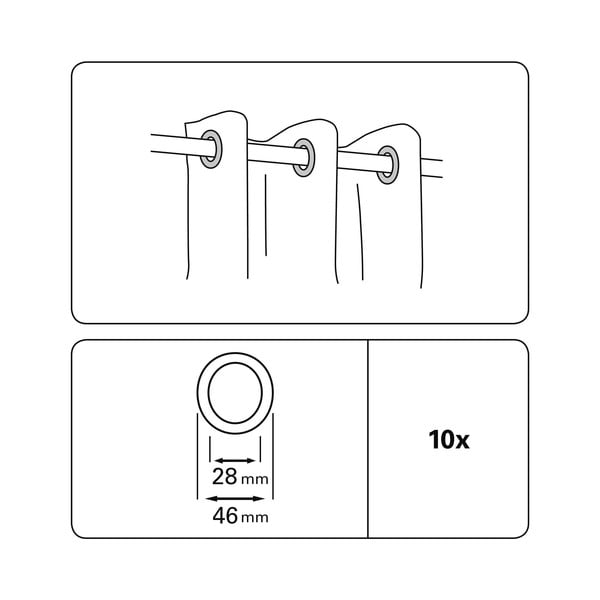 Obročki za zavese v kompletu 10 ks - Gardinia-image-2