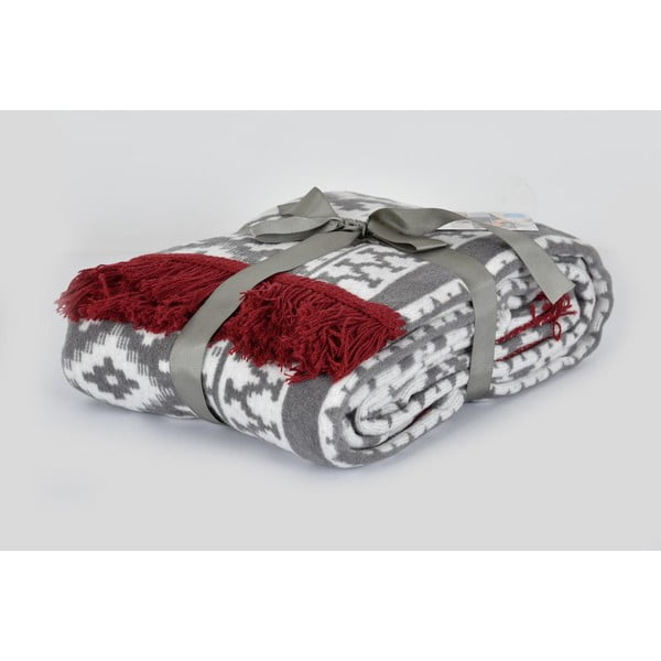 Siva odeja 127x155 cm – Mila Home-image-1