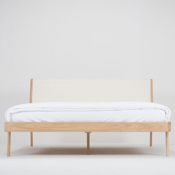 Postelja iz masivnega lesa z belim vzglavjem Gazzda Fawn, 160 x 200 cm-image-3