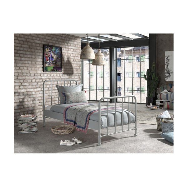 Siva otroška postelja 90x200 cm Bronxx - Vipack-image-1