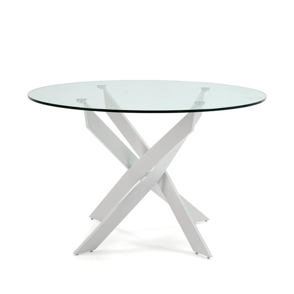 Okrogla jedilna miza s stekleno mizno ploščo 120x120 cm Ruth – Marckeric-image-2