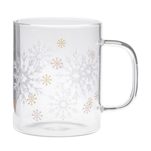 Steklena skodelica z božičnim motivom 410 ml Frosty Flakes – Dakls
