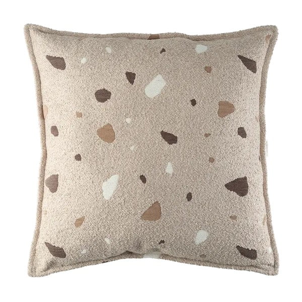 Svetlo rjava otroška blazina iz tkanine bouclé in šenilje Terrazzo Block – Wigiwama