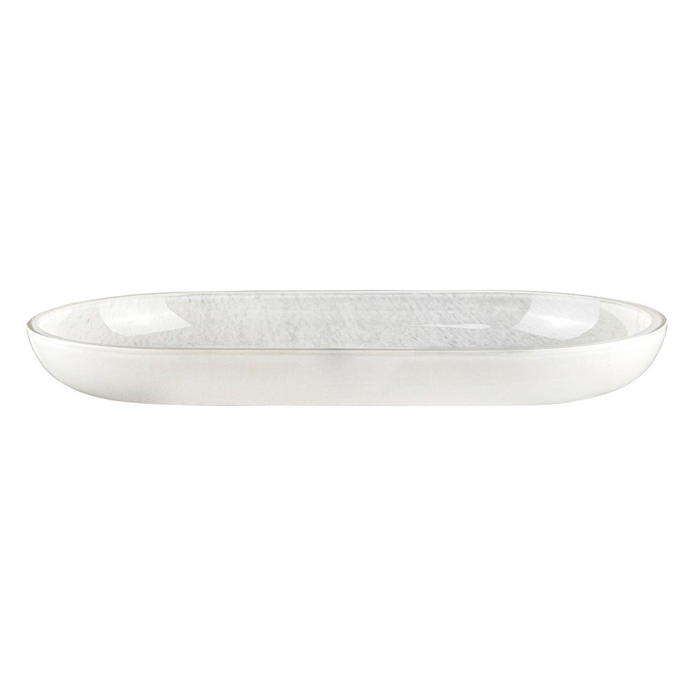 Steklen dekorativni pladenj 14x25,5 cm Opal