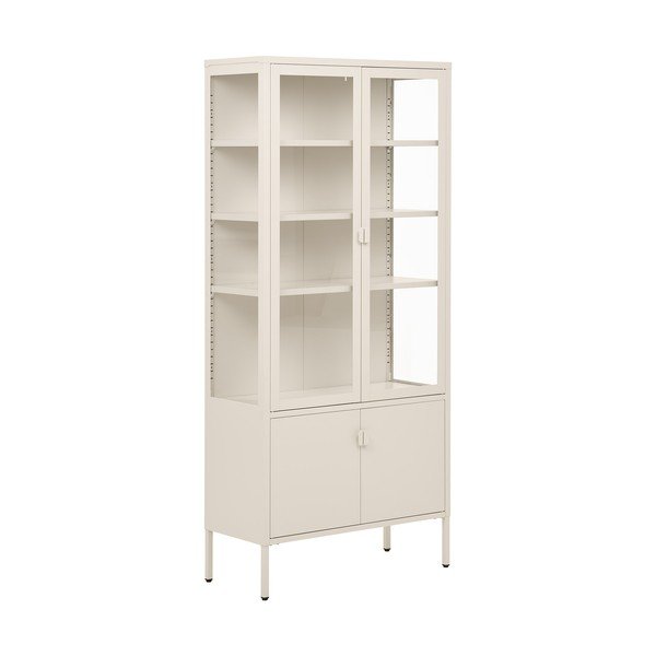 Kremno bela jeklena vitrina 80x180x35 cm Brisbane – House Nordic
