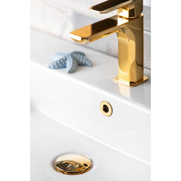 Kovinska rozeta za preliv umivalnika v zlati barvi ø 3 cm – Sapho-image-2