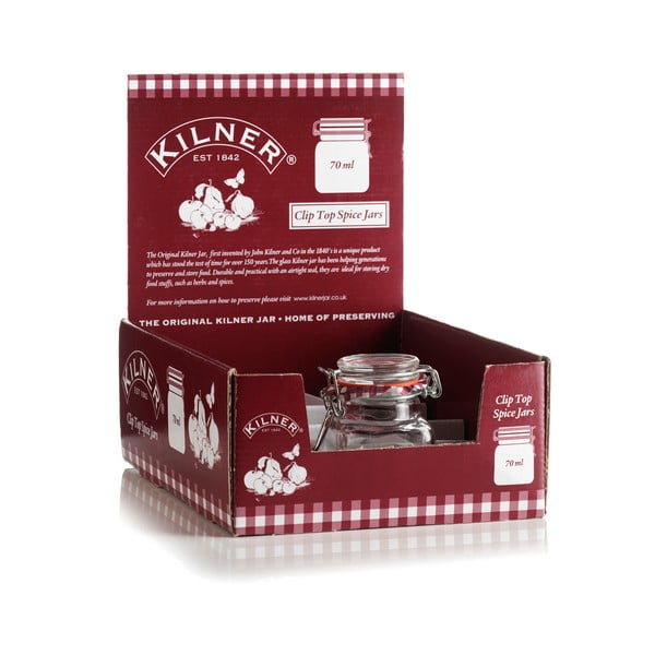 Kvadratni kozarec s sponko Kilner, 70 ml-image-1