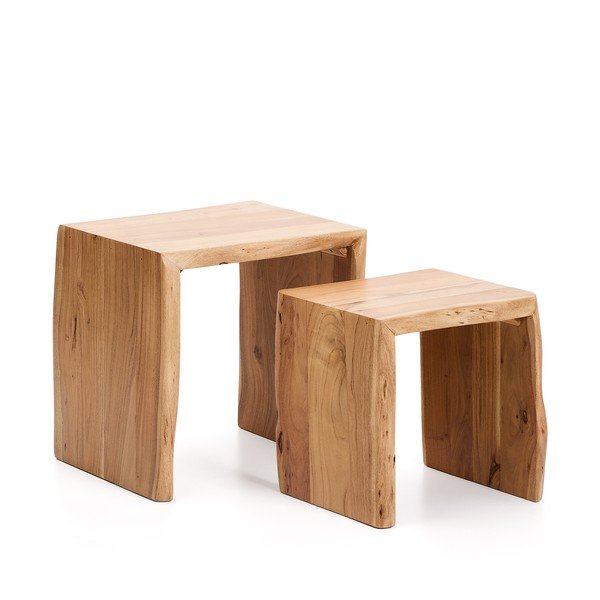 Stranski mizici v kompletu 2 ks iz masivne akacije 40x50 cm Lomiri – Kave Home