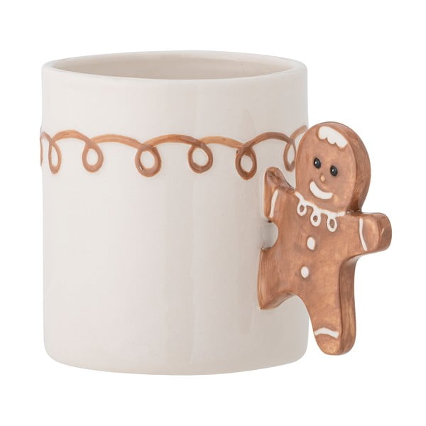 Kremno bela lončena skodelica z božičnim motivom 350 ml Ginnie – Bloomingville-image-3