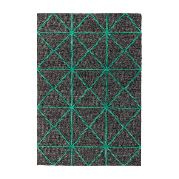 Črno-zelena preproga Azijske preproge Prism, 200 x 290 cm