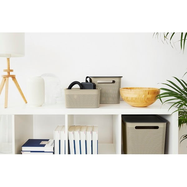 Bež košara za shranjevanje iz reciklirane plastike Brisen - Rotho-image-2