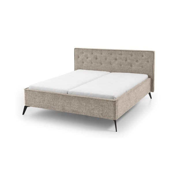 Bež oblazinjena zakonska postelja brez letvenega dna 180x200 cm Alicante – Meise Möbel