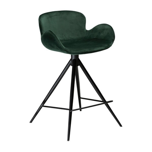 Temno zelen barski stol DAN-FORM Denmark Gaia Velvet, višina 87 cm
