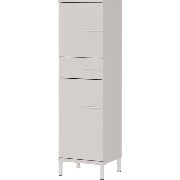 Kremno bela visoka/ozka kopalniška omarica v mat dekorju 34x123 cm Laurino – Germania