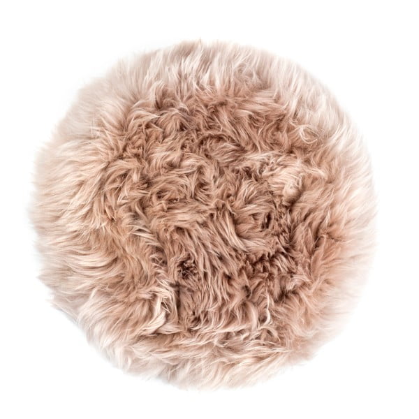 Svetlo sedežna blazina iz ovčje kože Royal Dream Zealand, ⌀ 35 cm