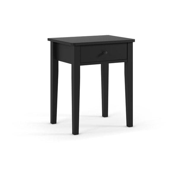 Črna nočna omarica v mat dekorju Bart – Marckeric