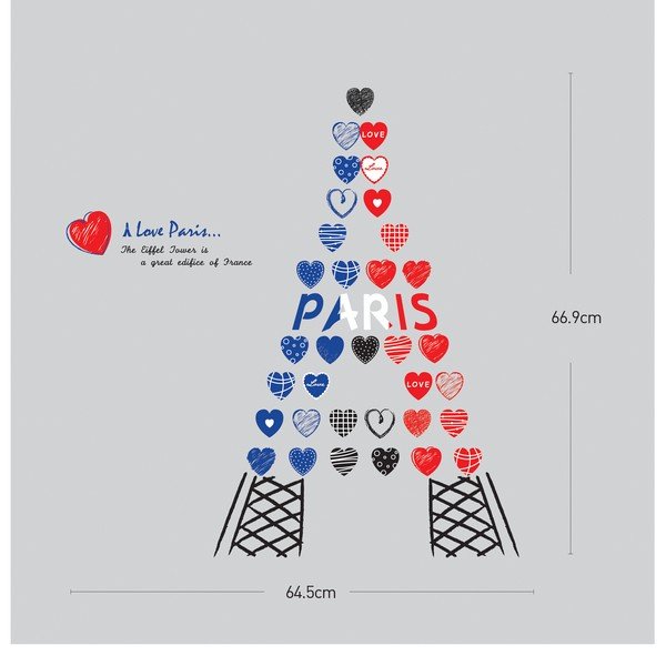 Nalepka Ambiance Love iz Pariza, 65 x 67 cm-image-1