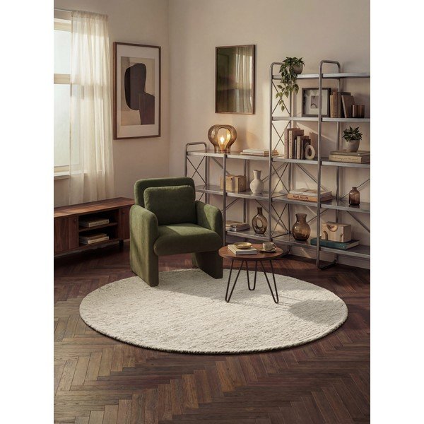Kremno bela ročno tkana volnena okrogla preproga ø 160 cm Bexley Woolwich – Ted Baker-image-1