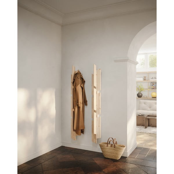 Stenski obešalnik iz masivnega bora v naravni barvi 26 cm Keeper – Karup Design-image-1