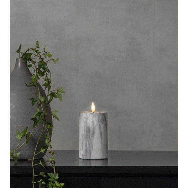 Siva in bela betonska LED sveča Star Trading Flamme Marble, višina 15 cm-image-3