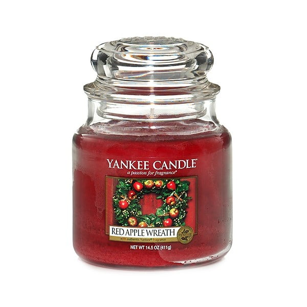 Yankee Candle dišeča sveča Red Apple Wreath, čas gorenja 65 - 90 ur