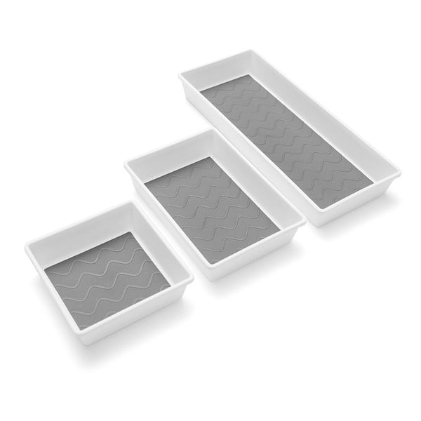 Komplet 3 sivo-belih predalčkov proti drsenju Addis-image-4