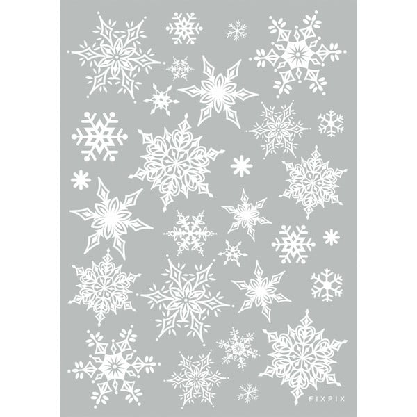 Komplet 30 nalepk Ambiance Christmas White Flakes-image-2