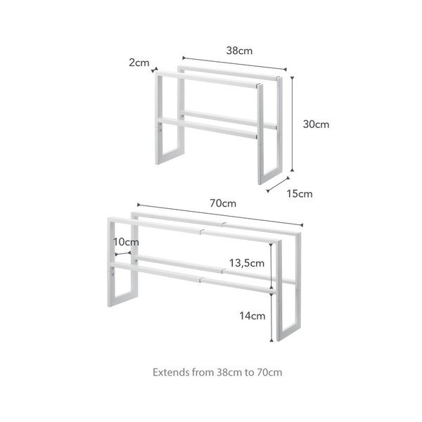 Belo kovinsko teleskopsko stojalo za čevlje Line – YAMAZAKI-image-3