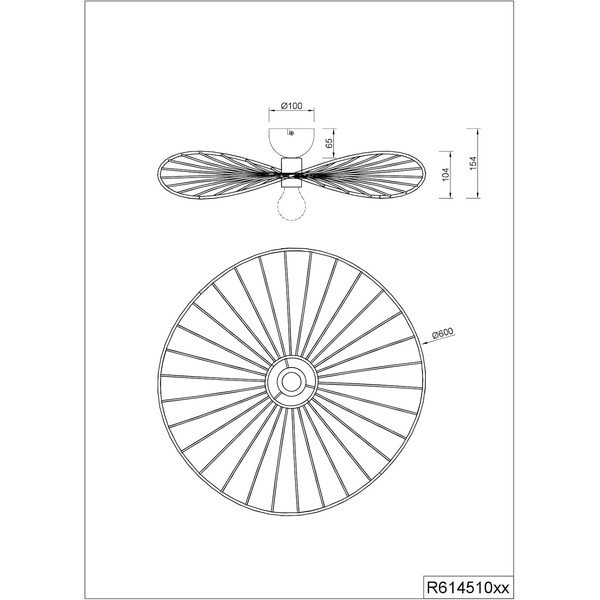 Bela stropna svetilka ø 60 cm Chapeau – Reality-image-4