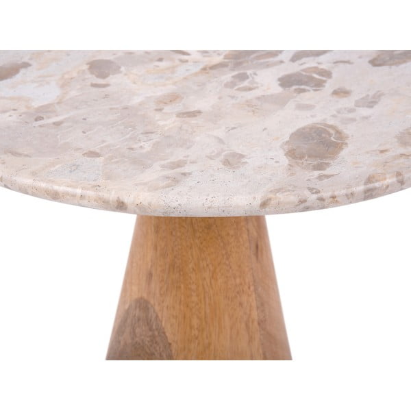 Okrogla stranska mizica z mizno ploščo v marmornem dekorju ø 50 cm Force   – Leitmotiv-image-2