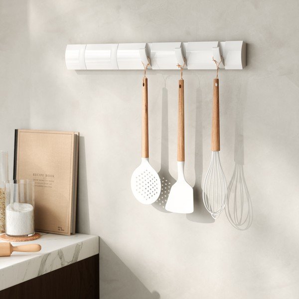 Mat bel stenski obešalnik iz masivnega bora 51 cm Flip – Umbra-image-2