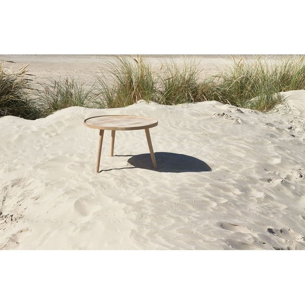 Okrogla mizica iz masivnega hrasta v naravni barvi ø 70,5 cm Ebern – Villa Collection-image-3