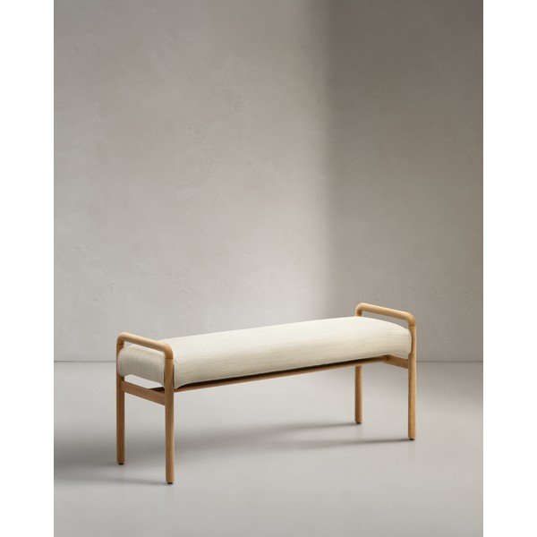 Kremno bela/naravna klop Macaret – Kave Home-image-1