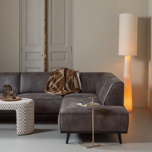 Bež stoječa svetilka s tekstilnim senčilom (višina 187 cm) Loft – WOOOD-image-1