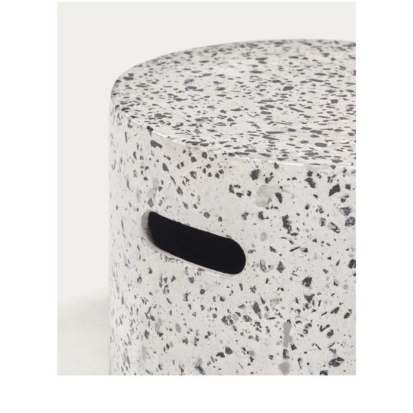 Bela betonska odlagalna mizica Kave Home Jenell, ⌀ 35 cm-image-2