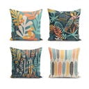 Komplet 4 prevlek za okrasne blazine Minimalist Cushion Covers Colorful Leaves, 43 x 43 cm