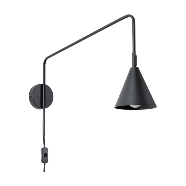 Črna stenska svetilka z vtikačem Zylo – Sollux