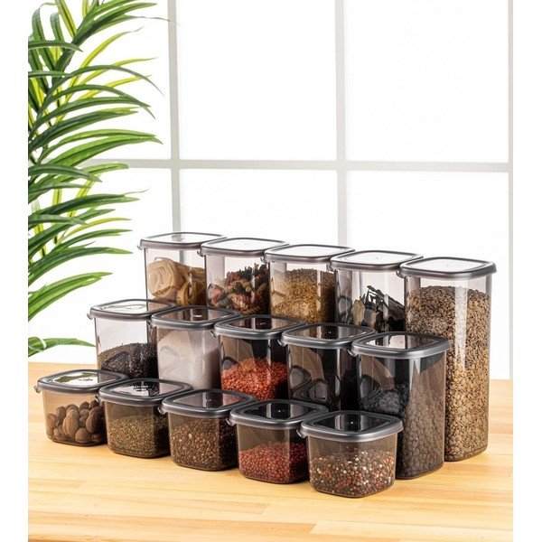 Posode za shranjevanje v kompletu 15 ks živil Fresco – Hermia-image-1