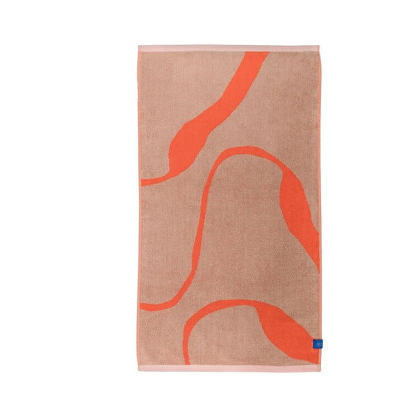 Oranžna/svetlo rjava brisača iz organskega bombaža 70x133 cm Nova Arte – Mette Ditmer Denmark