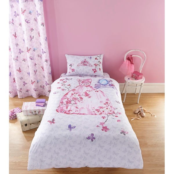 Komplet 2 roza zaves za otroško sobo Catherine Lansfield Glamour Princess, 168 x 183 cm