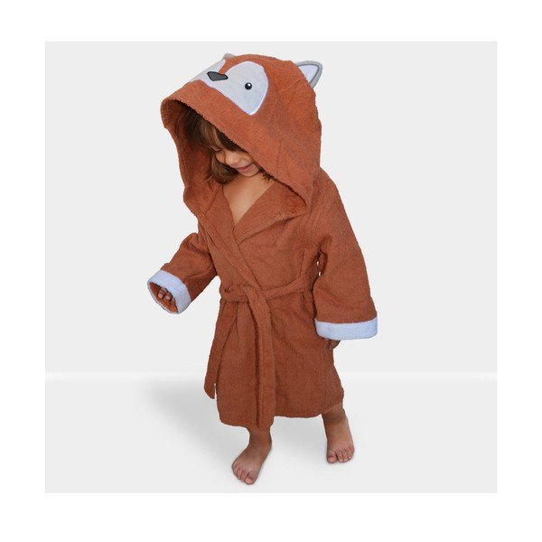 Oranžni bombažni otroški kopalni plašč velikosti S Fox - Rocket Baby -image-3
