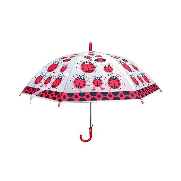 Otroški prozoren dežnik z rdečimi detajli Birdcage Ladybird, ⌀ 82 cm-image-1