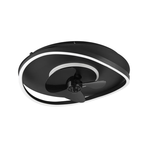 Mat črna LED stropna svetilka Sortland – Trio