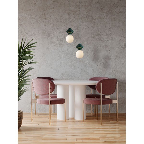Bela/modrozelena keramična viseča svetilka s steklenim senčilom ø 18 cm Clio – Nova Luce-image-4