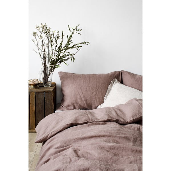 Umazano vijolična platnena prevleka za vzglavnik Linen Tales, 70 x 90 cm-image-2