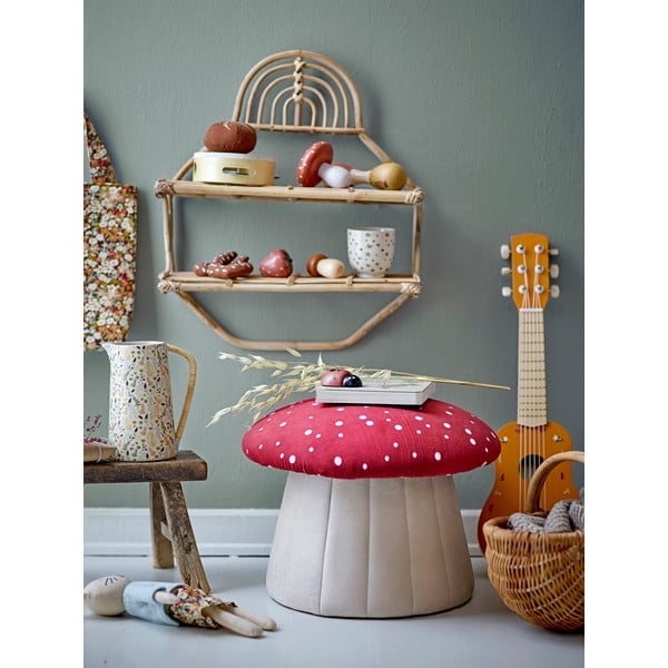 Rdeče-beli otroški žametni tabure Lue - Bloomingville Mini-image-3