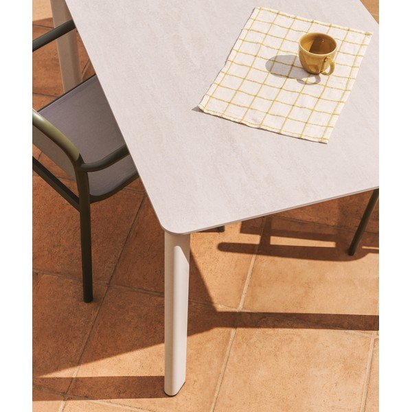 Vrtna miza s kamnito mizno ploščo 80x140 cm Anafi – Kave Home-image-1